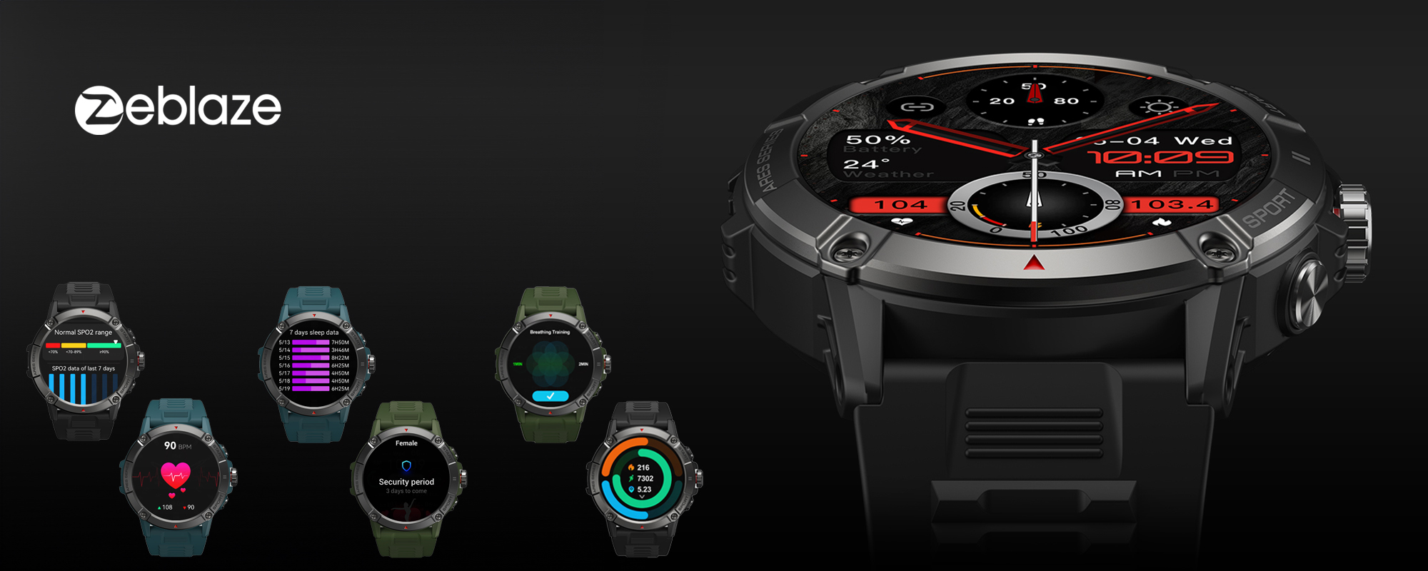 Smartwatch Zeblaze Ares 3 - czarny